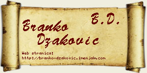 Branko Džaković vizit kartica